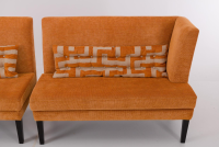 Werther - Sitzgruppe Byblos XL Stoff Jetty 2419 08 Romo Orange Gestell Holz Schwarz Inklusive Rückenkissen - 2