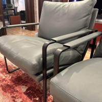 Walter Knoll - Sessel Fabricius Leder Congress Basalt Grau Gestell Metall Schwarz Pulverbeschichtet (2 Stück auf Lager) - 6