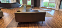 Violetta - Ecksofa Terni Leder 60 Olive Grün Füße Schwarz Pulverbeschichtet - 2