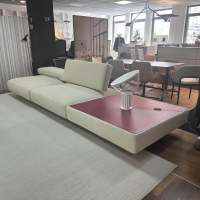 Paola Lenti - Sofa Agio Stoff Chenille Saint Germain CHE02 Beige Gestell Metall Grafite Grau Lackiert Inklusive Kissen - 3