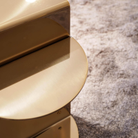 Minotti - Beistelltisch Flirt Gestell Edelstahlplatte Oberfläche Lackiert In Poliertem Hellgold - 5