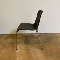 Walter Knoll - 6er Set Stuhl Liz 1300 Stoff Bora Slate Grau Gestell Hochglanz Verchromt Stapelbar Mit Kunststoffgleitern - 4