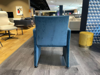 Bacher - 2er-Set Stuhl Brandon A Stoff Royalblue Blau Rahmen Lack Matt Schwarz Mit Doppelrollen Schwarz - 4