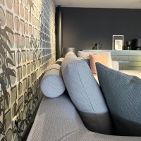 COR - Ecksofa Mell Lounge 48213 Stoff 10064 Chalk Grau Metallgestell Verchromt Inklusive Kissen - 8