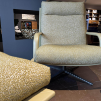 Leolux - Sessel Kudo Two R24 150 Stoff Mondo Oro Grün Gestell Leder Ceras Camel Beige Gelb Fuß Epoxy E2500 Taupe Silk Grau Mit Hocker - 3