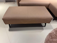 himolla - Ecksofa Tangram 9660 Leder 24 Longlife Mousse Beige Braun Gestell Metall Anthrazit Inklusive Hocker Und Verstellung - 10
