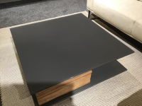Musterring - Couchtisch MR Jana 710031 Platte Glas Optiwhite Lack Graphit Anthrazit Säule Spaltholz Eiche Lackiert Sockel Lack Graphit - 6