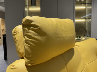 Mondo - Sofa Assea R Leder Cento 620 Gialto T Gelb Metallfuß 498 Chrom Glänzend Inklusive Kissen - 8