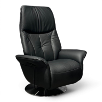himolla - Sessel 8994 Easy Swing M Leder 24 Longlife Black Schwarz Drehteller Metall Mit Elektrischer Verstellung - 6