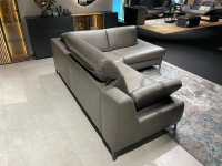 Rom - Ecksofa MR 9120 R Leder Kenia Grey Grau Füße 01BL Black Schwarz - 10