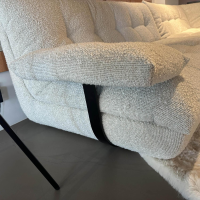 IP Design - Sofa Soulmate Stoff Zoey 171 Creme Beige Gestell Massivholz Füße Kunststoff Schwarz - 6