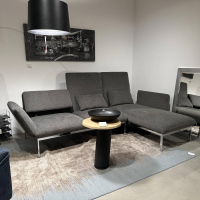 Brühl - Ecksofa Roro Medium Stoff 3249 96 Grau Mit Drehsitz Links Fuß Metall Verchromt - 8