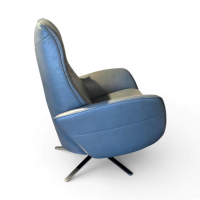 himolla - Sessel 7928 Easy-Swing XS Leder Longlife Aqua Blau Grau Sternfuß Metall Edelstahloptik Manuelle Verstellfunktionen - 4