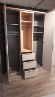 Nolte - Drehtürenschrank Horizont 100 Seidengrau Sanoma Eiche mit Garderobe - 2