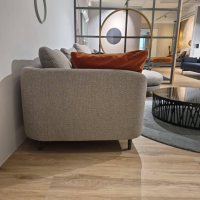 Rolf Benz - Rolf Benz Sofa KUMO 555 – Stoff Graubeige, Ottomane rechts - 6