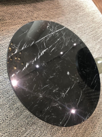 ClassiCon - 2er-Set Bell Coffee Table und Bell Side Table Marmor Nero Marquina Fuß Quarzgrau - 3