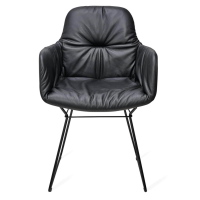 Freifrau - Stuhl Leya Armchair High Leder Sahara (verschiedene Lederfarben möglich) - 3
