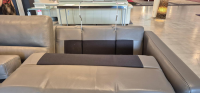Violetta - Sofa Tino Leder 80 Nachtgrau mit Kopfstütze und Fußteil - 10