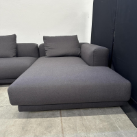 COR - Ecksofa Moss Stoff 9712 Schwarzbraun Paspel 38 Braun Füße Verchromt - 9