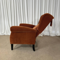 Puhlmann - Sessel Keitum Stoff Velour Coto 02 Orange Füße Schwarz Mit Verstellbarer Lehne Und Nackenkissen - 8