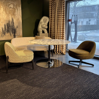 Minotti - Essgruppe Oliver Lounge Platte Marmor Gestell Black Nickel Schwarz Inklusive Sendai Lounge Sofabank Und 2 Sesseln Stoff Gestell Esche Schwarz - 6