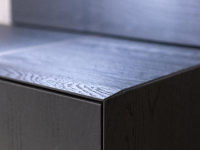 Hülsta - Wohnwand Persis Eiche Massiv Anthrazit Reliefglass Anthrazit Metallrahmen Edelstahl Mit Beleuchtung - 5