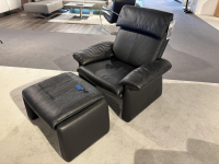 Erpo - Garnitur Lugano Leder 250.100 Schwarz mit Sessel und Hocker - 5