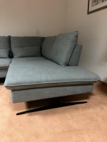 Carina - Ecksofa Modell 1043 Stoff Picasso Stone Grau PG 3 mit Kopfstütze und Nierenkissen - 5