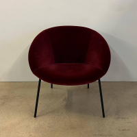 Walter Knoll - Sessel 369 10 Stoff Harald 582 Red Grape Rot Gestell Stahl Matt Schwarz Pulverbeschichtet Mit Filzgleitern - 3