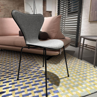 Fritz Hansen - Chair Die Serie 7 Fabric Hallingdal Grey 130 Back Ash Black Frame Metal 3107 Black Powder-coated - 7