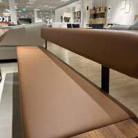 Team 7 - Essgruppe Nox Nussbaum Wildsortierung Leder Sepia Braun Gestell Schwarz Matt Tisch Ausziehbar - 4