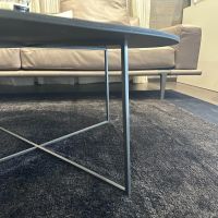 Molteni & C - Couchtisch Trevi TNR3 Platte Rund Eichenholz Grau Gestell Metall Zinnfarbig - 7