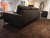 Contur - Ecksofa Cuneo 100 Wildanilinleder 2 70 Anthrazit Schwebefuß Ellipse Metall Schwarz Matt - 4