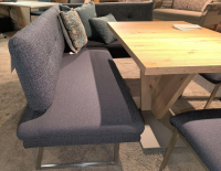 K+W - Essgruppe Step Two 343021 Bank Und Stuhl Stoff 2255 58 Marine Blau Tisch Arsian Eiche Nachbildung - 4
