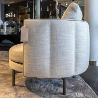 Minotti - Sessel Torii Medium Stoff Dry Col. 02 Ecru Keder Eco Leder Fumo - 5
