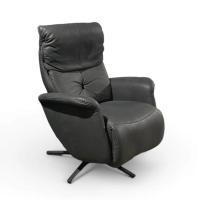 himolla - Sessel 7708 Easy-Swing M Leder Buffalo Bison Schwarz Sternfuß Metall Schwarz Pulverbeschichtet - 6