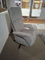 Steinpol - Sessel Charly Style Plus Stoff Cora Clean Stone Grau Sternfuß Metall Schwarz Matt Mit Manueller Funktion - 4