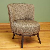 Bielefelder Werkstätten - Drehsessel Polo Cocktail Stoff BW Troy Braun Gestell Esche Schwarz Gebeizt Inklusive Hocker - 12