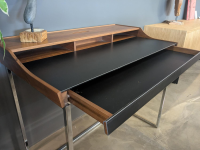 Jori - Sekretär JR-d101 Nussbaum mit Lederauflage Vege Black - 3