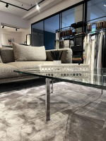 Knoll International - Couchtisch Barcelona Platte Kristallglas Gestell Flachstahl Hochglanz Verchromt - 3