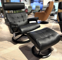 Stressless - Sessel Erik L Leder Cori Black Schwarz Gestell Signature Metall Schwarz Matt Inklusive Hocker - 3