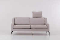 Werther - Sofa Stoff U2583G Grau Gestell Metall Schwarz Inklusive Kissen - 3