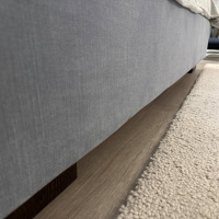 Schramm - Boxspringbett Gala Rahmen 28M 3B Stoff Nils 440 Sky Grau Blau Kopfteil Quadro  Füße Eiche Wenge Inklusive 2 Matratzen Emotion - 2