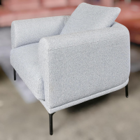 IP Design - Sessel Loop Stoff Mara IP1763-353 Grau Füße Metall Schwarz - 2