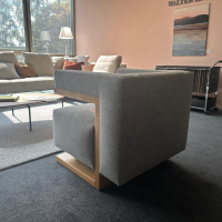 Tecta - Sessel Gropius F51 Stoff Hallingdal 65 130 Grau Gestell Eiche Massiv - 5