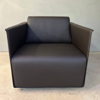 Walter Knoll - Sessel T Ray Leder Mondeal Teak Braun Gestell Drehteller Hochglanz Verchromt Mit Kunststoffgleitern - 6