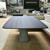 Walter Knoll - Esstisch Temno 5902 220x110 Eiche Massiv Geflammt Gestell Betonhohlkörper Inkl. Kunststoffgleiter - 3