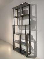 Eichholtz - Cabinet Clio Regal Messing Gebürstet Schwazes Finish Glas Smoke Grau - 10