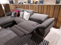 Global - Ecksofa Gotera Stoff Twice Dark Grey Grau Füße Chrom Glänzend Mit Teilmotorischer Schlaffunktion - 8