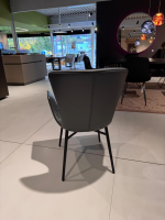 Draenert - Armlehnstuhl Dexter Leder I 919 Grau Gestell Stahl Schwarz Pulverbeschichtet - 9